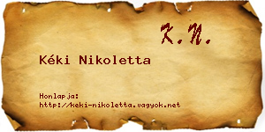Kéki Nikoletta névjegykártya