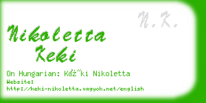 nikoletta keki business card